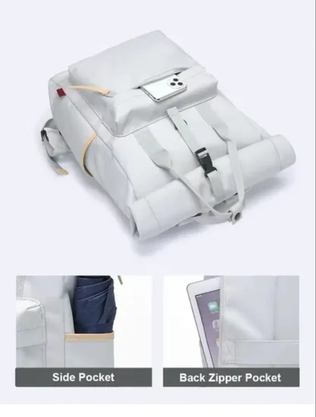 Anti theft roll backpack