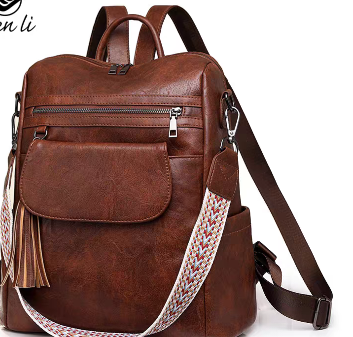 Ladys leather school bag